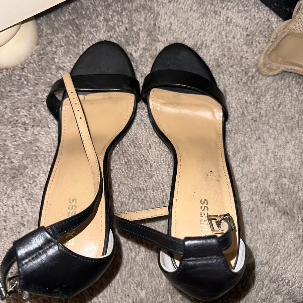 Express Black Strappy heels